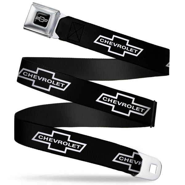Buckle-Down 1965 CHEVROLET Bowtie Full Color Black White Seatbelt Belt - 1965 CHEVROLET Bowtie Black/White Webbing Buckle-Down 1965 CHEVROLET Bowtie Full Color Black White Seatbelt Belt - 1965 CHEVROLET Bowtie Black/White Webbing