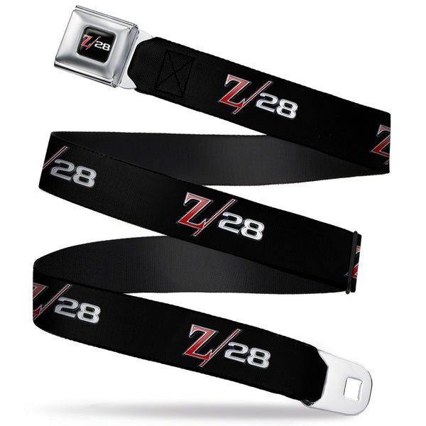 Buckle-Down 1969 Camaro Z 28 Emblem Full Color Black Silvers Red Seatbelt Belt - 1969 Camaro Z/28 Emblem Black/Silvers/Red Webbing
