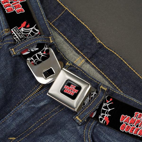 Buckle-Down Adventure Time Marceline THE VAMPIRE QUEEN Title Logo Full Color Black/White/Red Seatbelt Belt - Adventure Time Marceline THE VAMPIRE QUEEN Web Pose Black/White/Red Webbing
