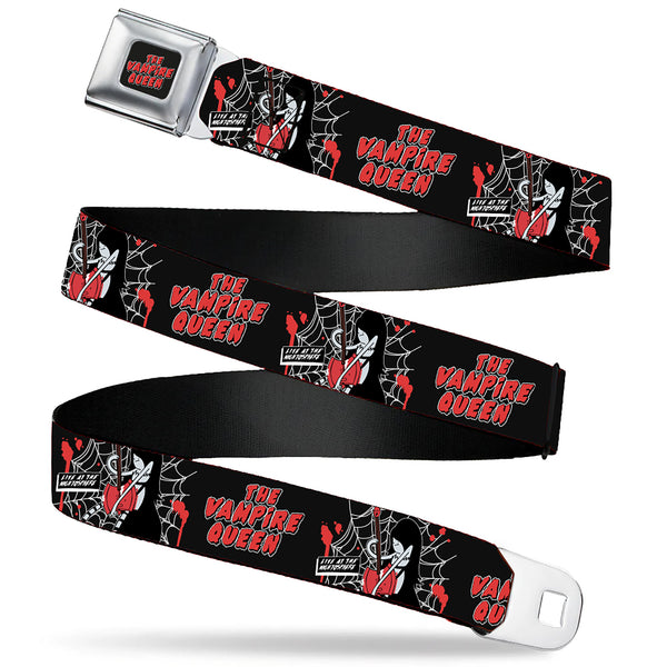 Buckle-Down Adventure Time Marceline THE VAMPIRE QUEEN Title Logo Full Color Black/White/Red Seatbelt Belt - Adventure Time Marceline THE VAMPIRE QUEEN Web Pose Black/White/Red Webbing