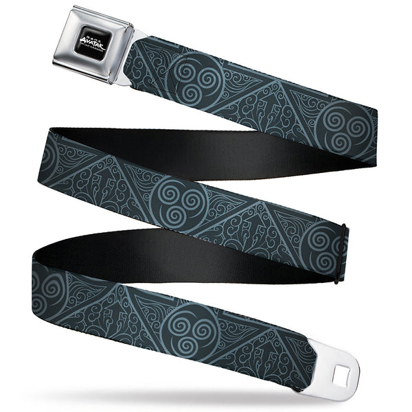 Buckle-Down AVATAR LAST AIRBENDER Title Logo Full Color Black/White Seatbelt Belt - Avatar Last Airbender Air Element Symbol Blues Webbing