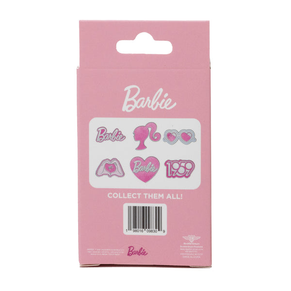 Buckle-Down Barbie Mystery Enamel Pin Blind Box Series Barbie Hand Heart Barbie 1959 Logo Barbie Ponytail Silhouette Barbie Signature Barbie Heart Sunglasses Or Barbie Heart Signature