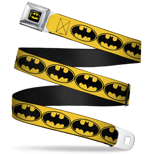 Buckle-Down Batman Full Color Black Yellow Seatbelt Belt - Bat Signal-3 Yellow/Black/Yellow Webbing Buckle-Down Batman Full Color Black Yellow Seatbelt Belt - Bat Signal-3 Yellow/Black/Yellow Webbing