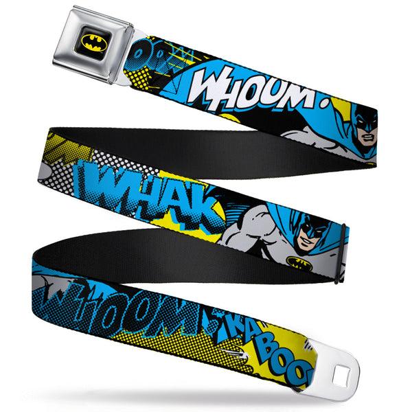 Buckle-Down Batman Full Color Black Yellow Seatbelt Belt - Batman Scene1 Webbing