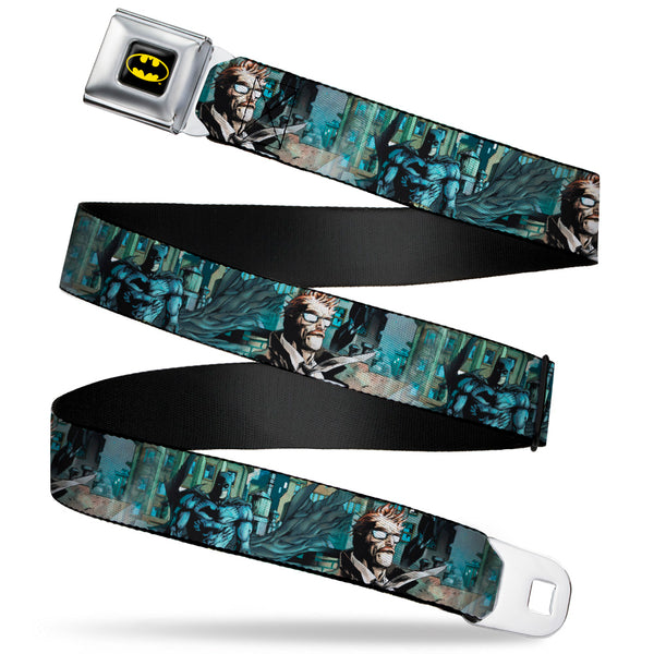 Buckle-Down Batman Full Color Black/Yellow Seatbelt Belt - The New 52 Detective Comics Issue #1 Batman & James Gordon Scene Webbing