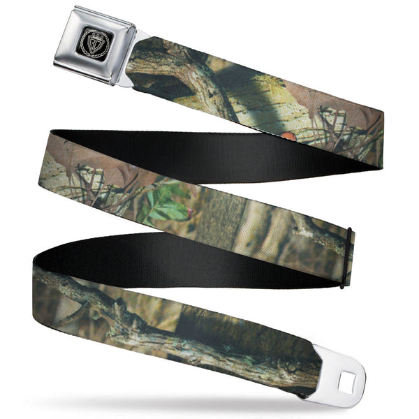 Buckle-Down BD Crest Logo Brushed Seatbelt - Mossy Oak Break-Up Infinity Webbing