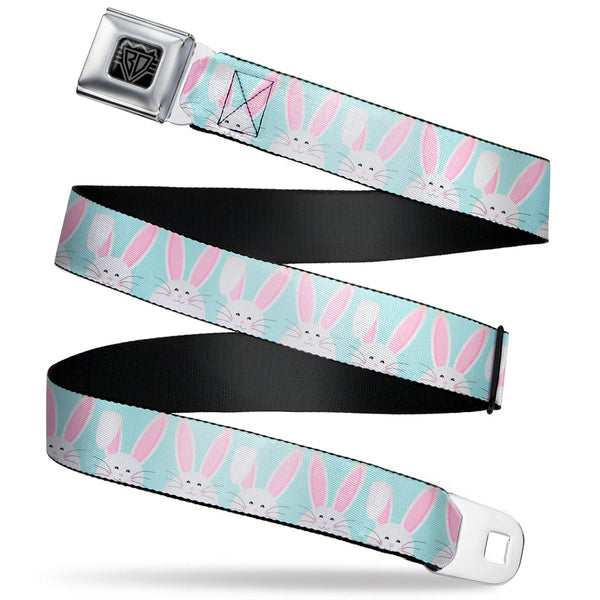 Buckle-Down BD Wings Logo CLOSE-UP Black/Silver Seatbelt Belt - Easter Bunnies Smiling Sky Blue Webbing Buckle-Down BD Wings Logo CLOSE-UP Black/Silver Seatbelt Belt - Easter Bunnies Smiling Sky Blue Webbing