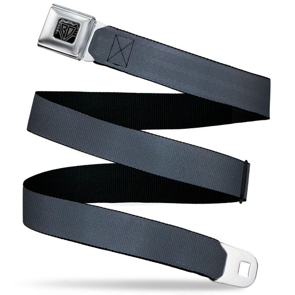 Buckle-Down BD Wings Logo CLOSE-UP Black/Silver Seatbelt Belt - Black Panel Webbing