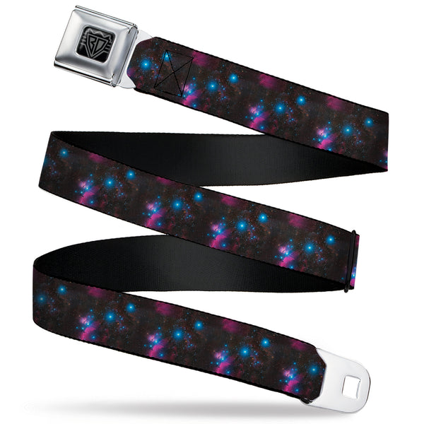 Buckle-Down BD Wings Logo CLOSE-UP Black/Silver Seatbelt Belt - Orion's Belt Constellation Webbing