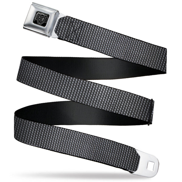 Buckle-Down BD Wings Logo CLOSE-UP Black/Silver Seatbelt Belt - Dot Black/White Webbing