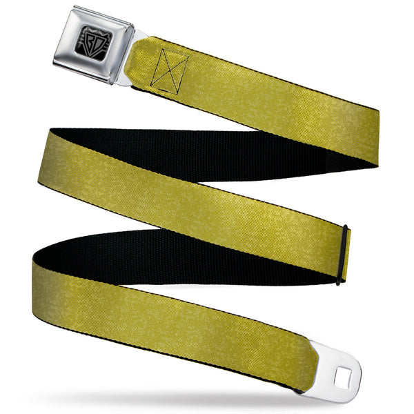 Buckle-Down BD Wings Logo CLOSE-UP Black/Silver Seatbelt Belt - Heather4 Yellow Webbing