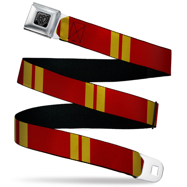 Buckle-Down BD Wings Logo CLOSE-UP Black/Silver Seatbelt Belt - Hash Mark Stripe Double Maroon/Gold Webbing