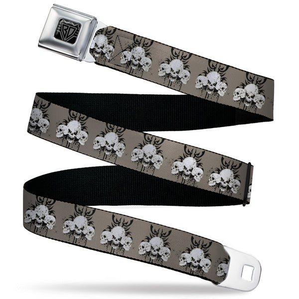 Buckle-Down BD Wings Logo CLOSE-UP Black/Silver Seatbelt Belt - Buckle-Down Die Hard Skull Trio Gray/Black/White Webbing