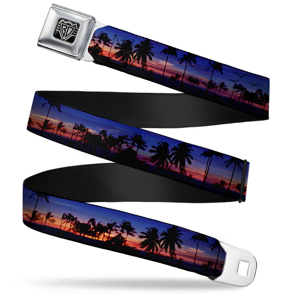 Buckle-Down BD Wings Logo CLOSE-UP Full Color Black Silver Seatbelt Belt - California Sunset Webbing