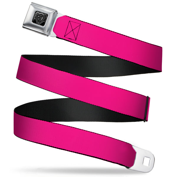 Buckle-Down BD Wings Logo CLOSE-UP Full Color Black Silver Seatbelt Belt - Hot Pink PMS 219 Webbing
