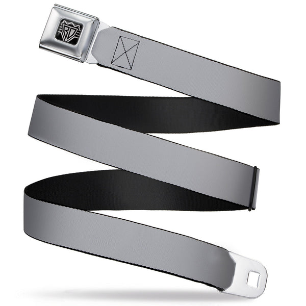 Buckle-Down BD Wings Logo CLOSE-UP Full Color Black Silver Seatbelt Belt - Silver Webbing