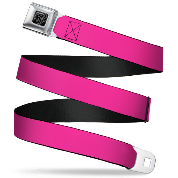Buckle-Down BD Wings Logo CLOSE-UP Full Color Black Silver Seatbelt Belt - Hot Pink Webbing