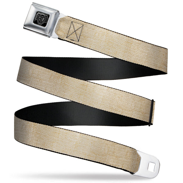 Buckle-Down BD Wings Logo CLOSE-UP Full Color Black Silver Seatbelt Belt - Natural Hemp Webbing