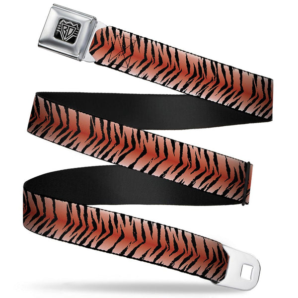 Buckle-Down BD Wings Logo CLOSE-UP Full Color Black Silver Seatbelt Belt - Tiger Webbing