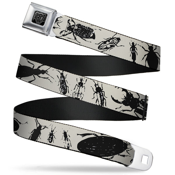 Buckle-Down BD Wings Logo CLOSE-UP Full Color Black Silver Seatbelt Belt - Insects Gray/Black Webbing