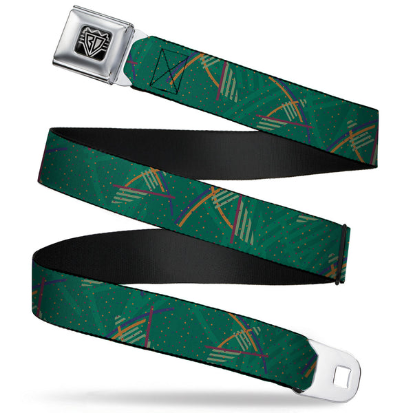 Buckle-Down BD Wings Logo CLOSE-UP Full Color Black Silver Seatbelt Belt - PDX Airport Carpet New Webbing