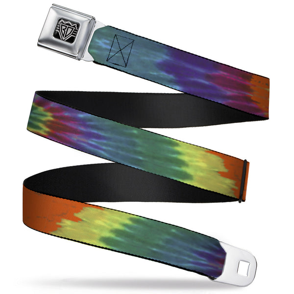 Buckle-Down BD Wings Logo CLOSE-UP Full Color Black Silver Seatbelt Belt - BD Tie Dye Webbing