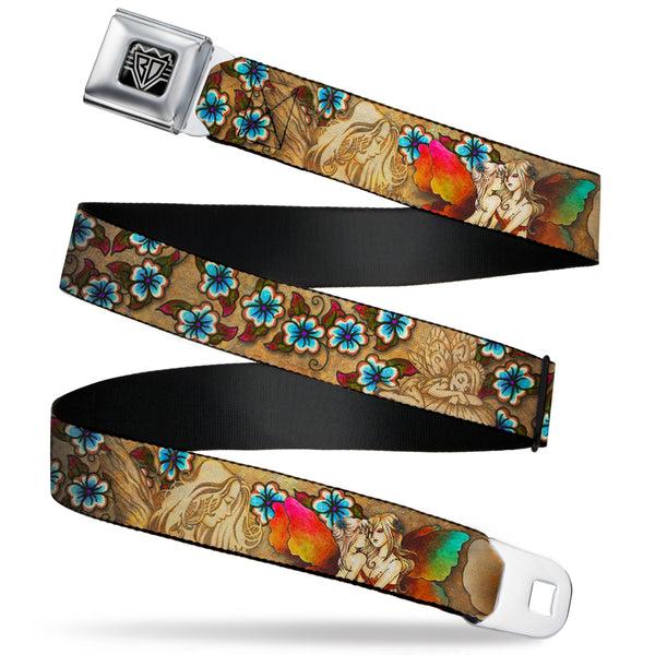 Buckle-Down BD Wings Logo CLOSE-UP Full Color Black Silver Seatbelt Belt - TJ-Fairies Webbing