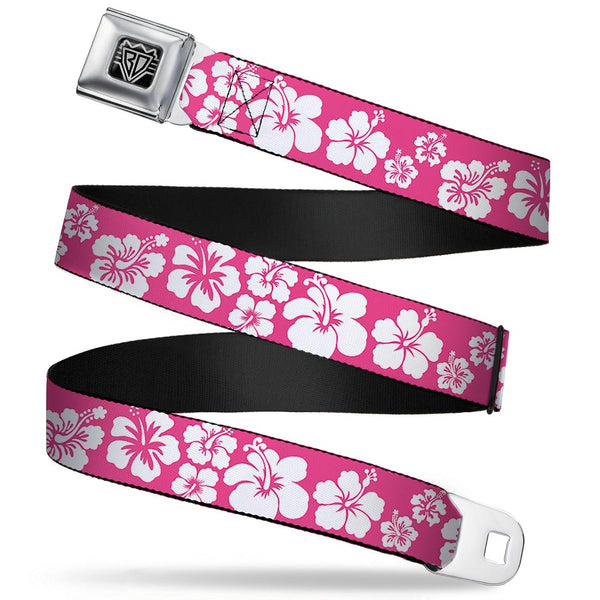 Buckle-Down BD Wings Logo CLOSE-UP Full Color Black Silver Seatbelt Belt - Hibiscus Neon Pink/White Webbing Buckle-Down BD Wings Logo CLOSE-UP Full Color Black Silver Seatbelt Belt - Hibiscus Neon Pink/White Webbing