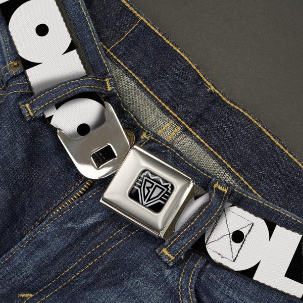 Buckle-Down BD Wings Logo CLOSE-UP Full Color Black Silver Seatbelt Belt - YOU'VE GOT A FRIEND Pennsylvania State Silhouette Blue/Gold Webbing