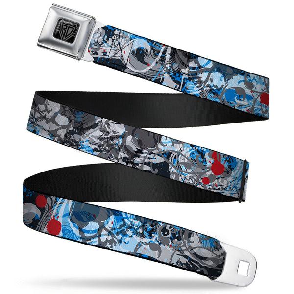 Buckle-Down BD Wings Logo CLOSE-UP Full Color Black Silver Seatbelt Belt - Gothic 2 Webbing