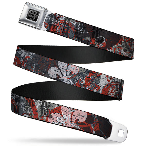 Buckle-Down BD Wings Logo CLOSE-UP Full Color Black Silver Seatbelt Belt - Gothic 3 Webbing