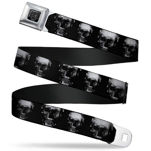 Buckle-Down BD Wings Logo CLOSE-UP Full Color Black Silver Seatbelt Belt - Dark Knight Webbing