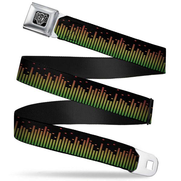 Buckle-Down BD Wings Logo CLOSE-UP Full Color Black Silver Seatbelt Belt - DC Equalizer Webbing