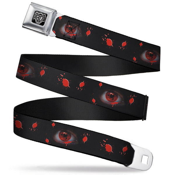 Buckle-Down BD Wings Logo CLOSE-UP Full Color Black Silver Seatbelt Belt - Genjutsu Eye Webbing