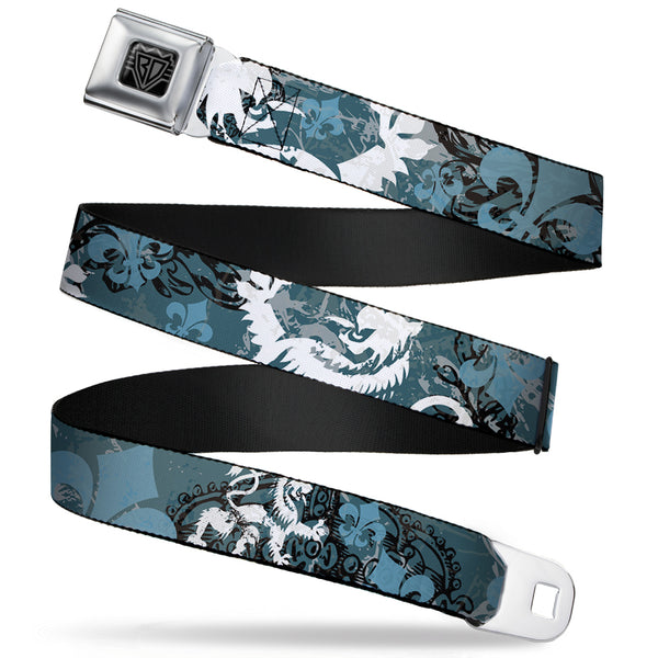 Buckle-Down BD Wings Logo CLOSE-UP Full Color Black Silver Seatbelt Belt - Gothic 8 Webbing