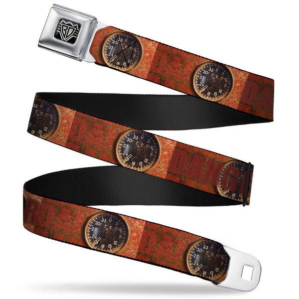 Buckle-Down BD Wings Logo CLOSE-UP Full Color Black Silver Seatbelt Belt - Danger Gauge Webbing