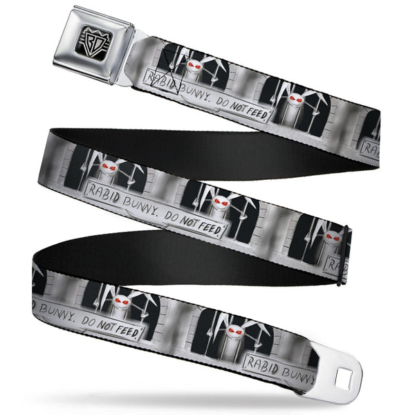 Buckle-Down BD Wings Logo CLOSE-UP Full Color Black Silver Seatbelt Belt - Rabid Bunny Webbing