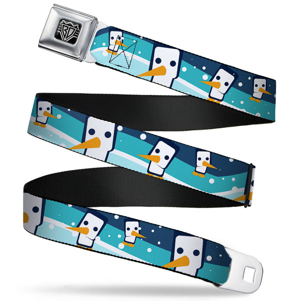 Buckle-Down BD Wings Logo CLOSE-UP Full Color Black Silver Seatbelt Belt - Block Penguins Navy Webbing