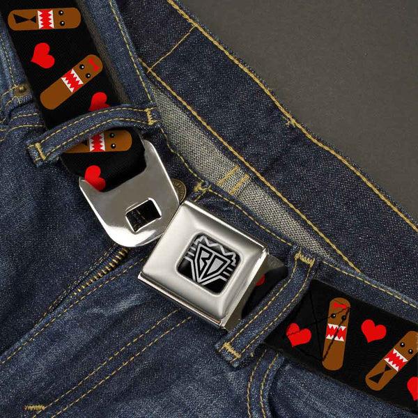 Buckle-Down BD Wings Logo CLOSE-UP Full Color Black Silver Seatbelt Belt - Skateboard Love Webbing