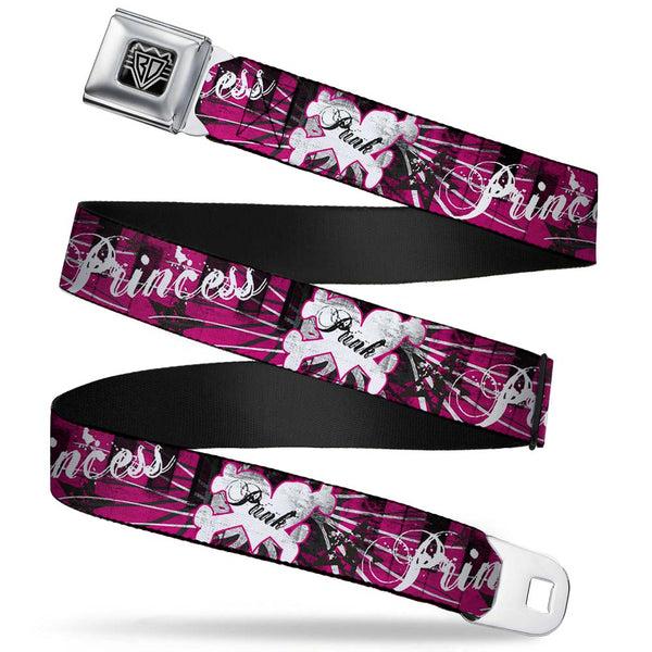 Buckle-Down BD Wings Logo CLOSE-UP Full Color Black Silver Seatbelt Belt - Punk Princess w/Piano Keys Webbing