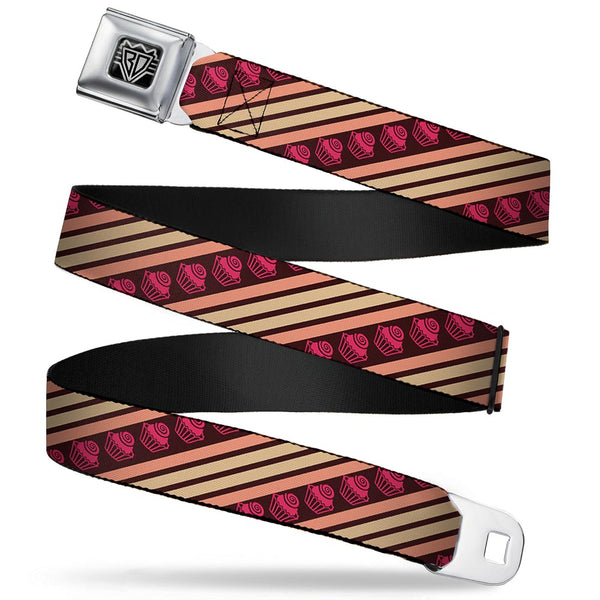 Buckle-Down BD Wings Logo CLOSE-UP Full Color Black Silver Seatbelt Belt - Cupcake Wallpaper Webbing