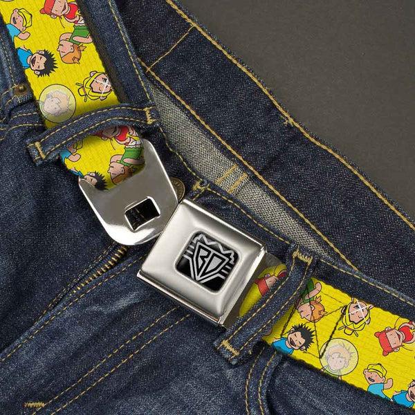 Buckle-Down BD Wings Logo CLOSE-UP Full Color Black Silver Seatbelt Belt - Kid's In The Hood Webbing