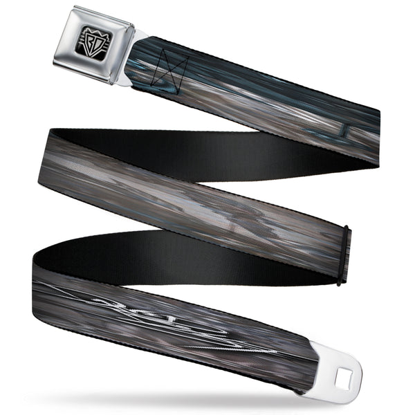 Buckle-Down BD Wings Logo CLOSE-UP Full Color Black Silver Seatbelt Belt - TJ-Star Machine Webbing