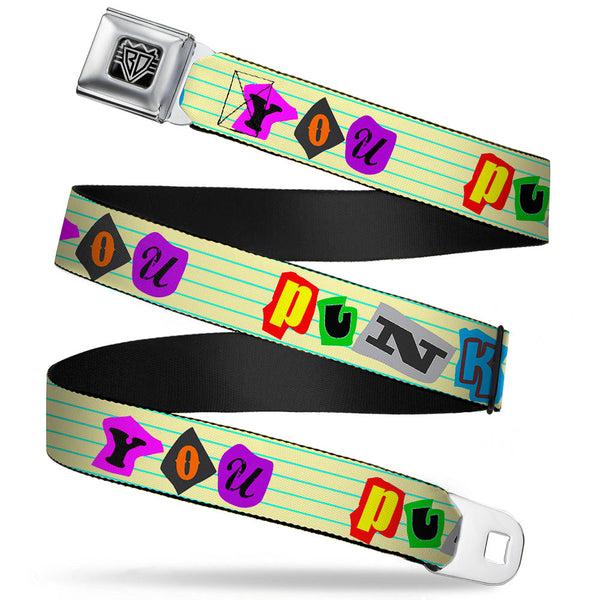 Buckle-Down BD Wings Logo CLOSE-UP Full Color Black Silver Seatbelt Belt - Punk You Legal Pad/Full Color Webbing