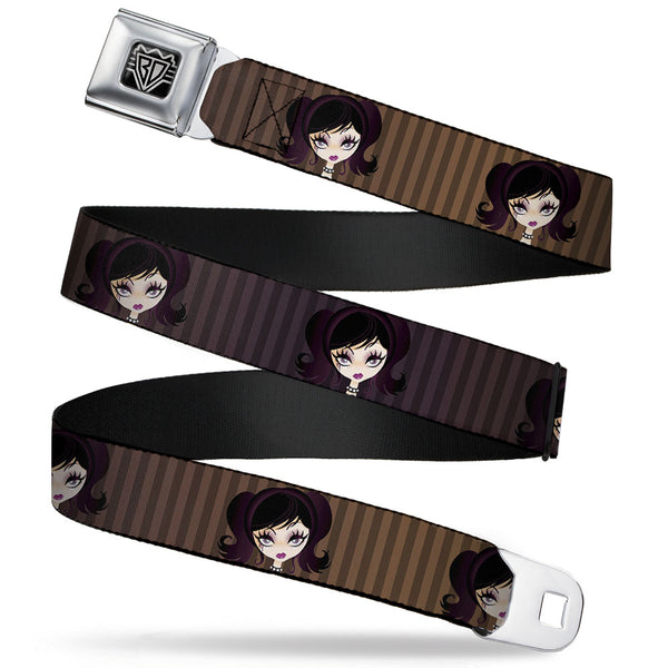 Buckle-Down BD Wings Logo CLOSE-UP Full Color Black Silver Seatbelt Belt - Cutesy Girl Webbing