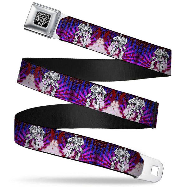 Buckle-Down BD Wings Logo CLOSE-UP Full Color Black Silver Seatbelt Belt - Evoke 2 RoboBear Webbing