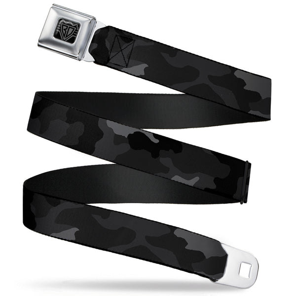 Buckle-Down BD Wings Logo CLOSE-UP Full Color Black Silver Seatbelt Belt - Camo Charcoal Webbing Buckle-Down BD Wings Logo CLOSE-UP Full Color Black Silver Seatbelt Belt - Camo Charcoal Webbing