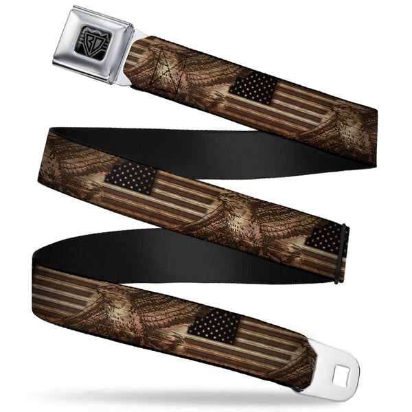 Buckle-Down BD Wings Logo CLOSE-UP Full Color Black Silver Seatbelt Belt - Americana Eagle & Flag Rustic Wood Grain Webbing Buckle-Down BD Wings Logo CLOSE-UP Full Color Black Silver Seatbelt Belt - Americana Eagle & Flag Rustic Wood Grain Webbing