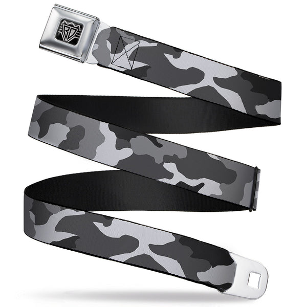 Buckle-Down BD Wings Logo CLOSE-UP Full Color Black Silver Seatbelt Belt - Camo White Webbing Buckle-Down BD Wings Logo CLOSE-UP Full Color Black Silver Seatbelt Belt - Camo White Webbing