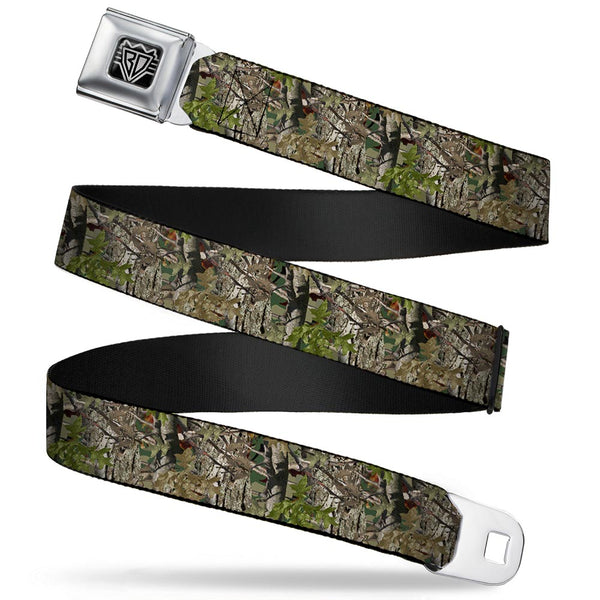 Buckle-Down BD Wings Logo CLOSE-UP Full Color Black Silver Seatbelt Belt - Hunting Camo Webbing